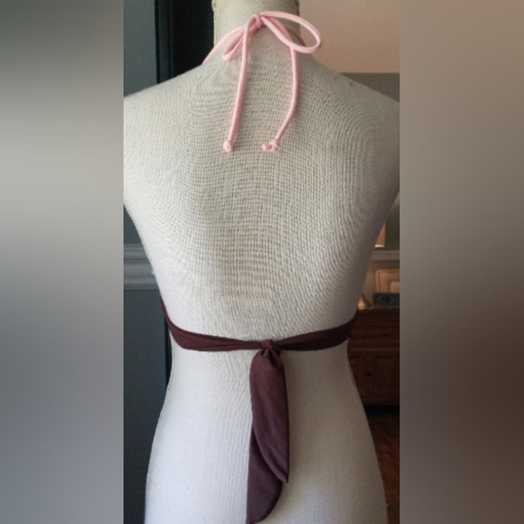 Floral Pink Halter Bikini Top by Malibu - Picture 3 of 7